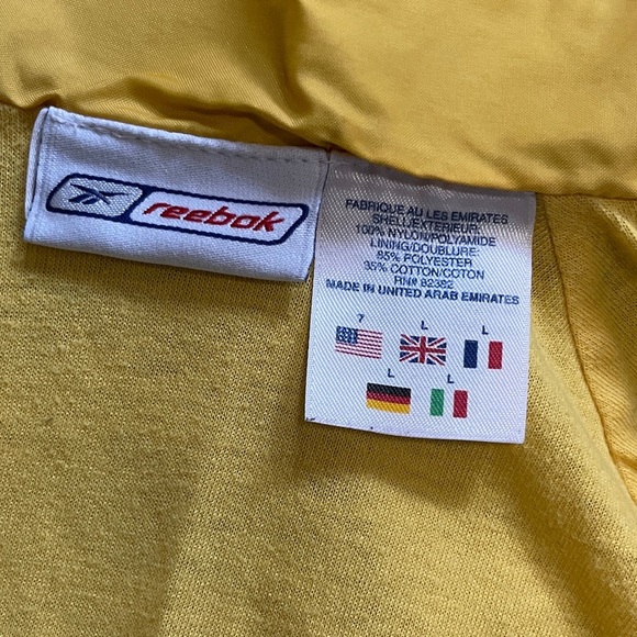 Reebok | Vintage Kids Windbreaker Jacket | Navy/Yellow Retro Track Style - Picture 6 of 6